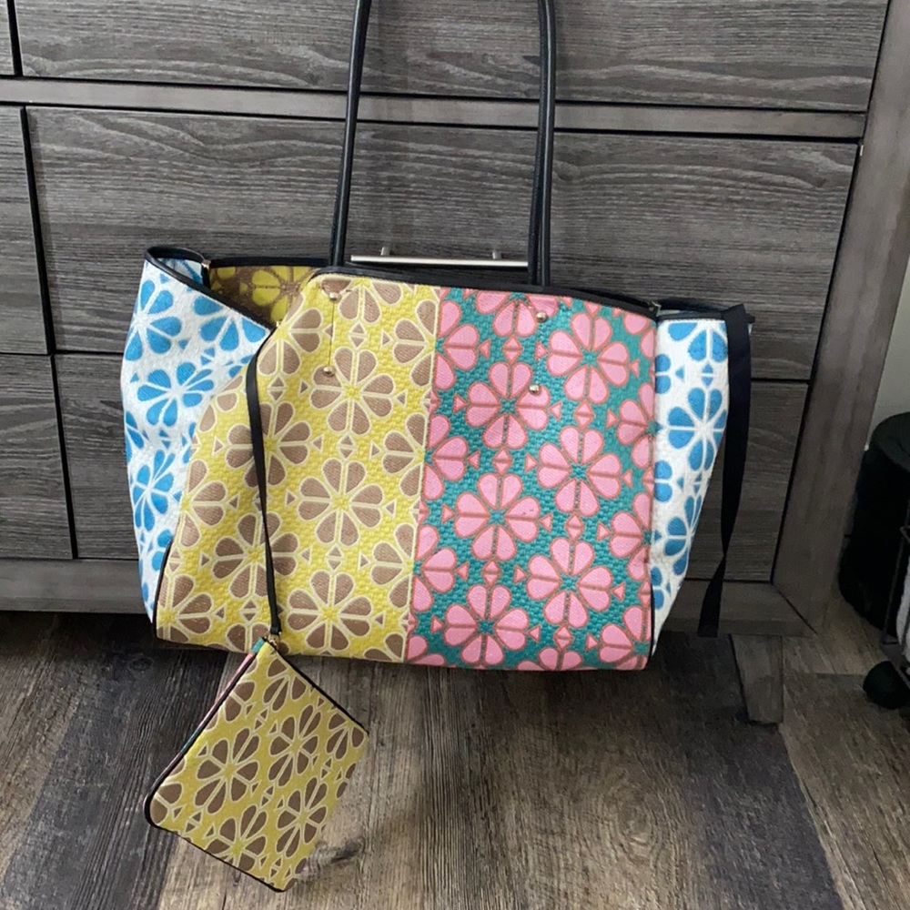 Kate spade flower jacquard tote